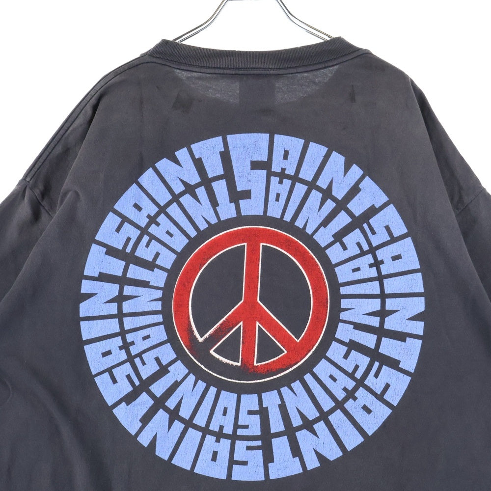 SAINT MICHAEL(セントマイケル) 24AW IDEOLOGICAL TEE イデオロギー 半袖Tシャツカットソー ブラック SM-YS1-0000-005