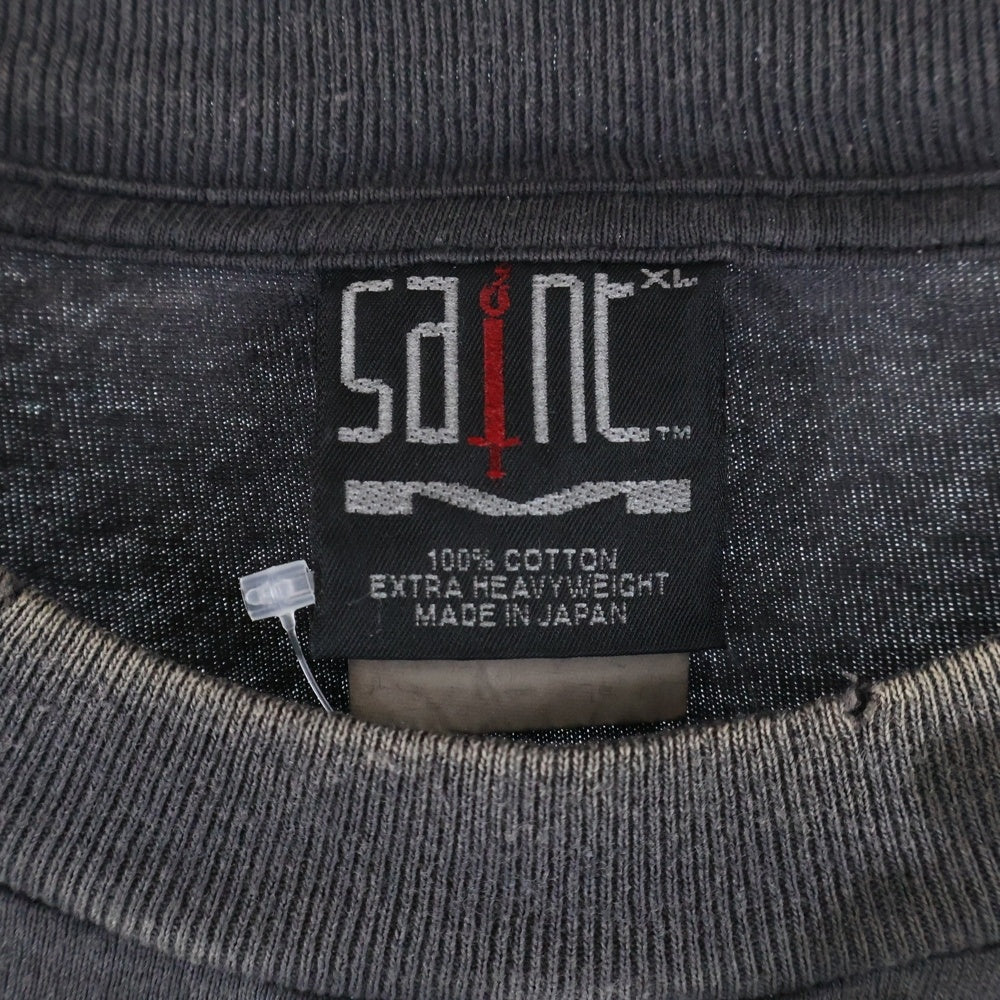 SAINT MICHAEL(セントマイケル) 24AW IDEOLOGICAL TEE イデオロギー 半袖Tシャツカットソー ブラック SM-YS1-0000-005