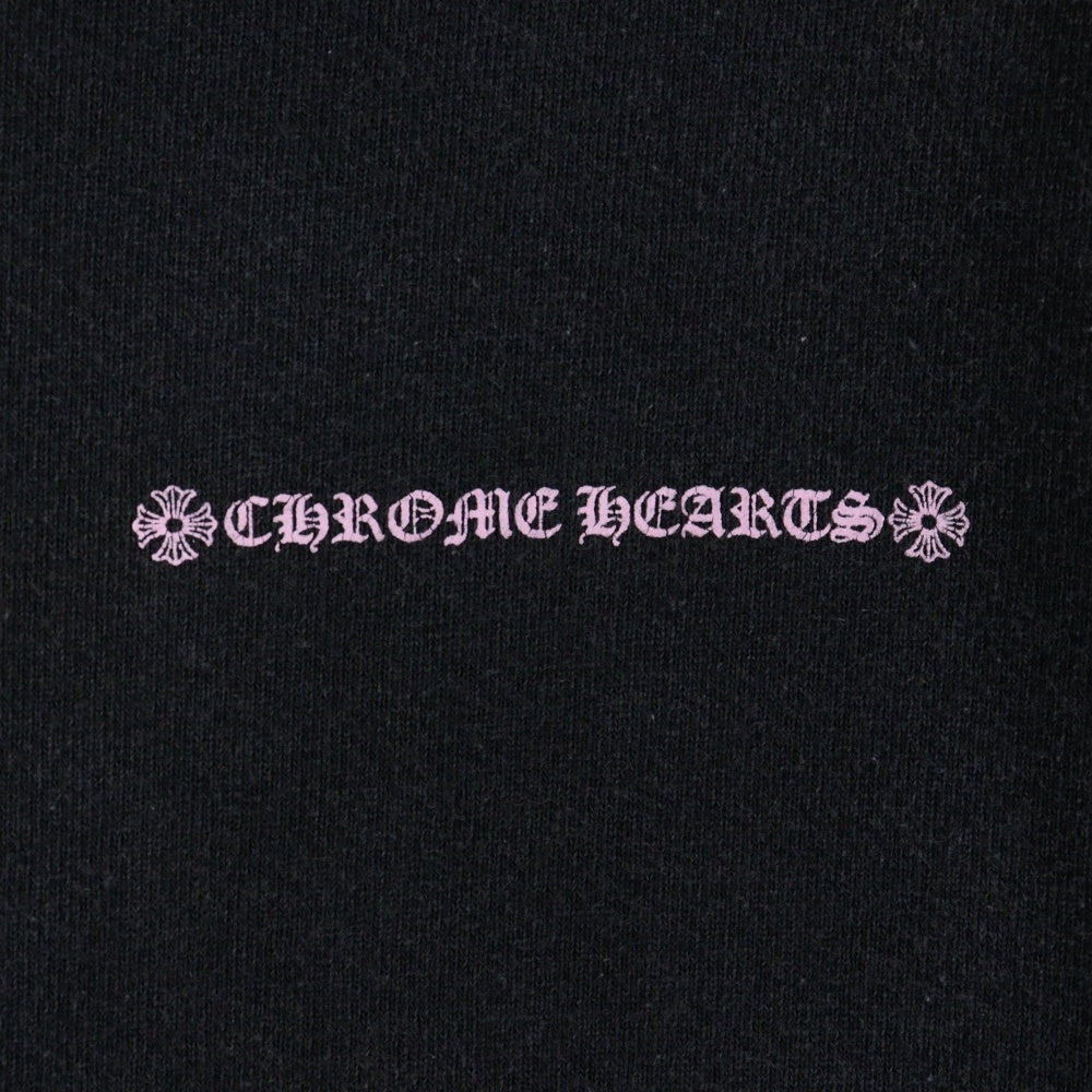 CHROME HEARTS(クロムハーツ) ×MATTY BOY PPO マッティボーイ バックアーチロゴプリント フローラル プルオーバー パーカー フーディ ブラック/ピンク
