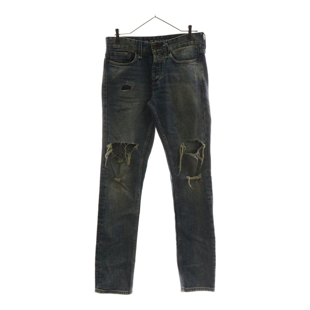 DENHAM(デンハム) RAZOR SLIM FIT ダメージ加工 ストレートデニムパンツ インディゴ 3114313
