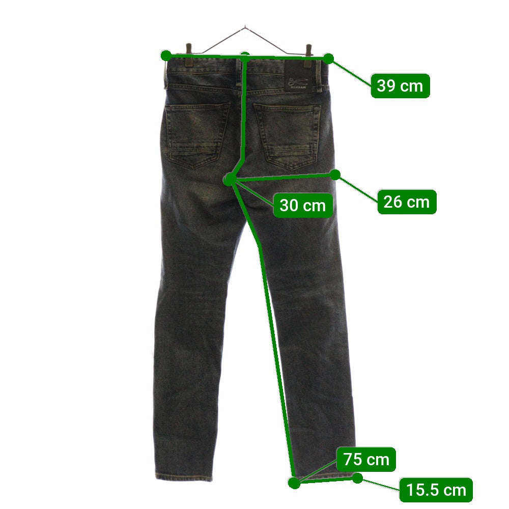 DENHAM(デンハム) RAZOR SLIM FIT ダメージ加工 ストレートデニムパンツ インディゴ 3114313
