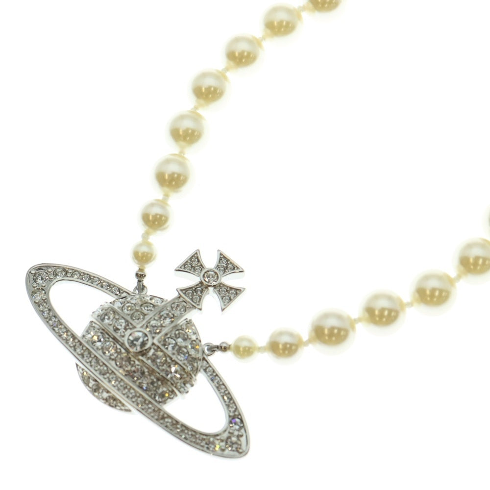 Vivienne Westwood(ヴィヴィアンウエストウッド) MAN BAS RELIEF PEARL ジャイアントロゴモチーフ パールネックレス シルバー