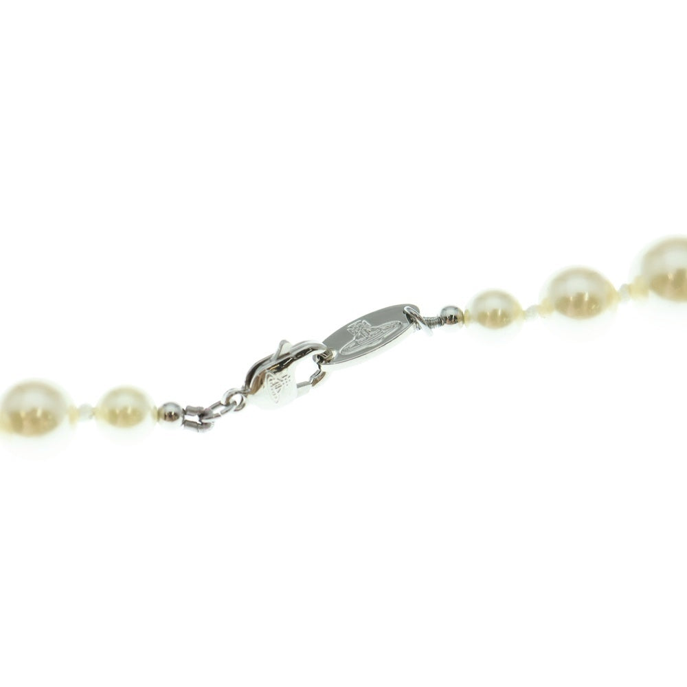 Vivienne Westwood(ヴィヴィアンウエストウッド) MAN BAS RELIEF PEARL ジャイアントロゴモチーフ パールネックレス シルバー