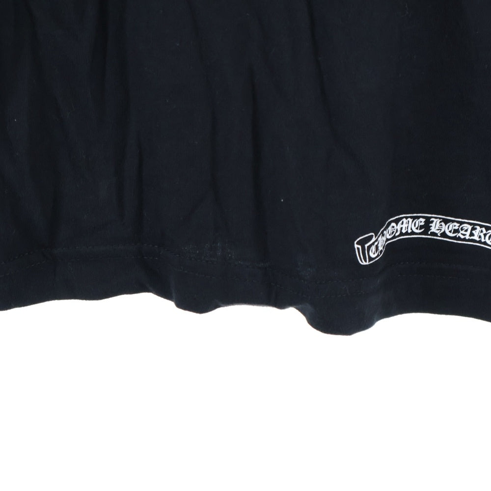 CHROME HEARTS(クロムハーツ) CH LS 1 ネックロゴプリント長袖カットソー 長袖Tシャツ ロングスリーブカットソー ロンT アームロゴ ブラック