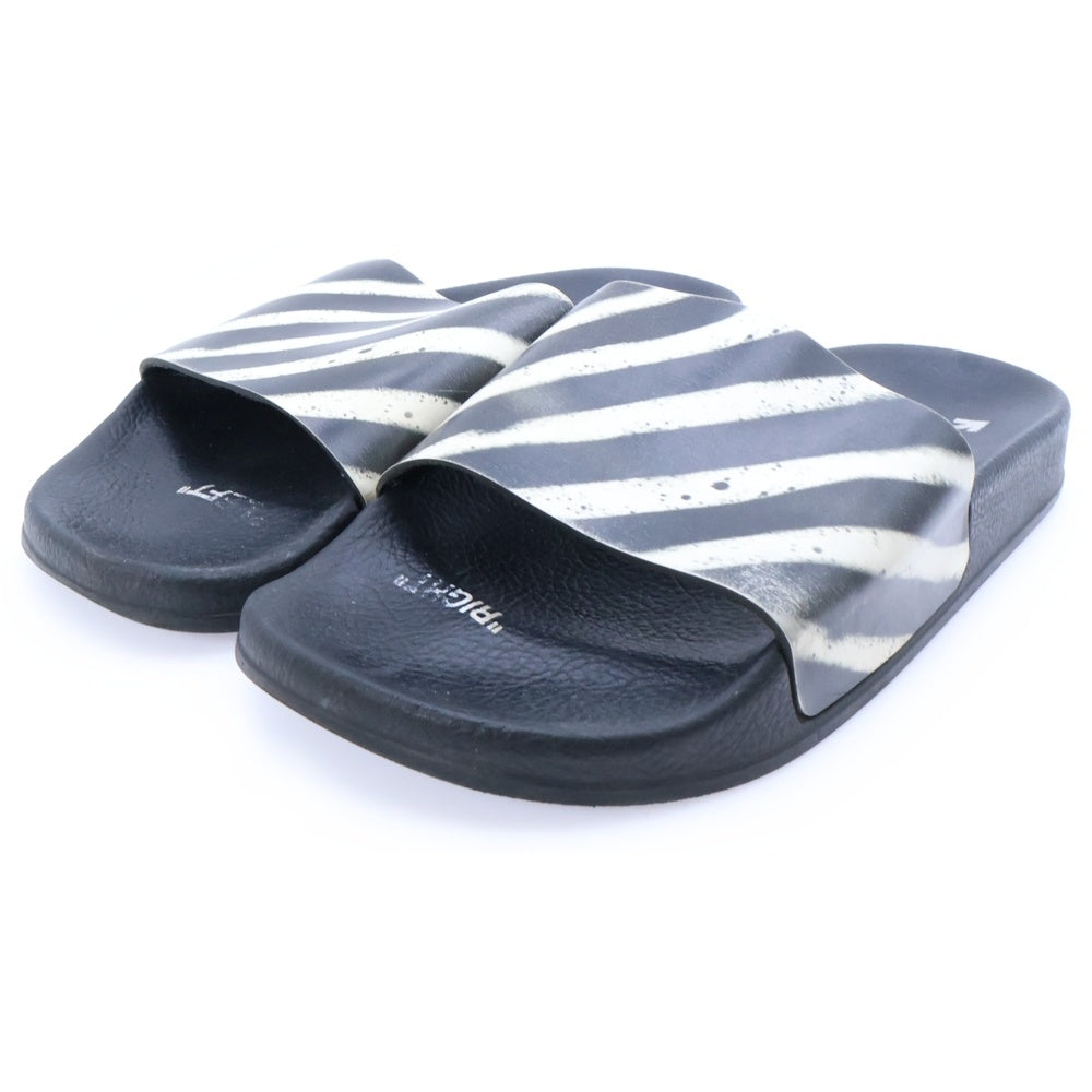 OFF-WHITE(オフホワイト) SPRAY STRIPES SLIDER サンダル OMIA088E19C220511001 ブラック