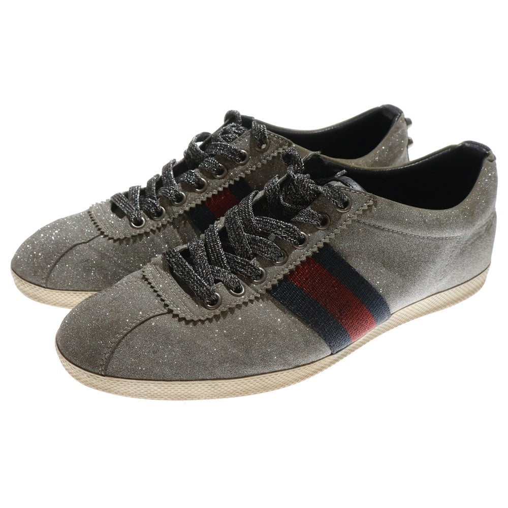 GUCCI(グッチ) Bambi Low Top Sneakers グリッター シェリーライン ローカットスニーカー シルバー 414684