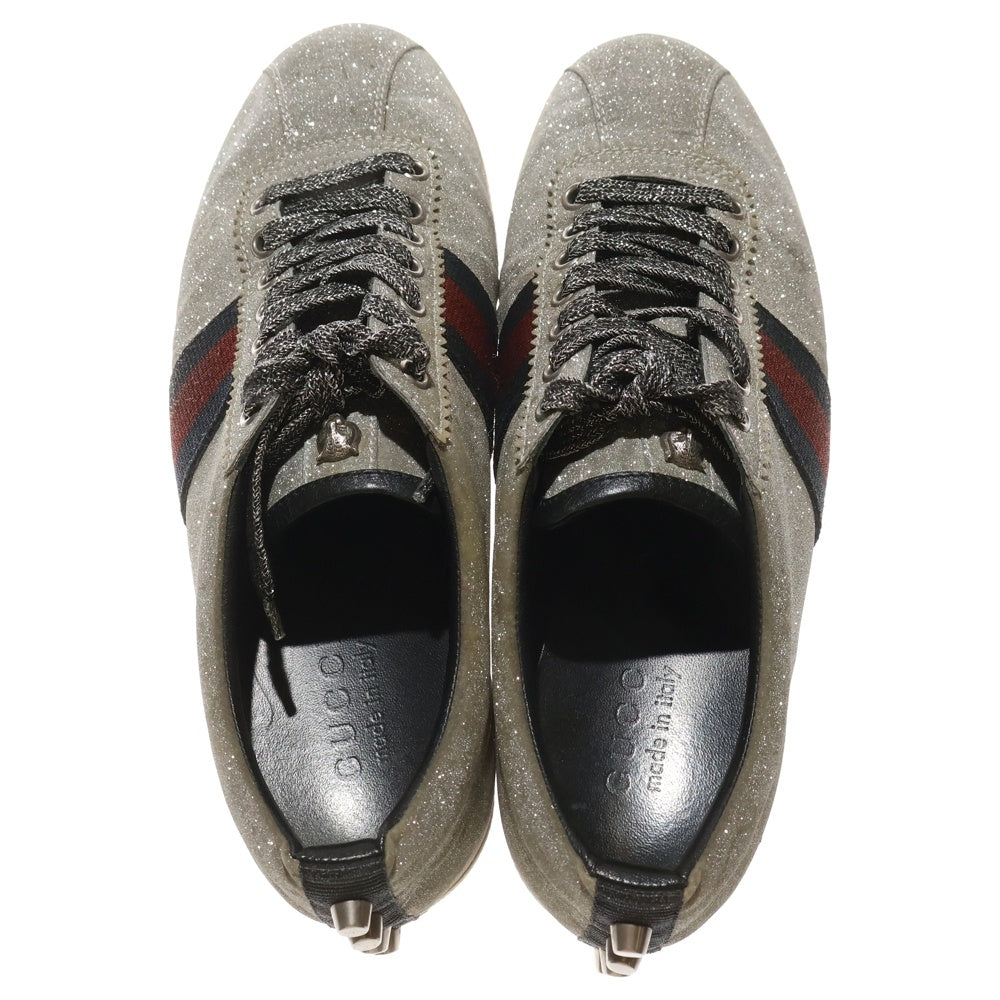 GUCCI(グッチ) Bambi Low Top Sneakers グリッター シェリーライン ローカットスニーカー シルバー 414684