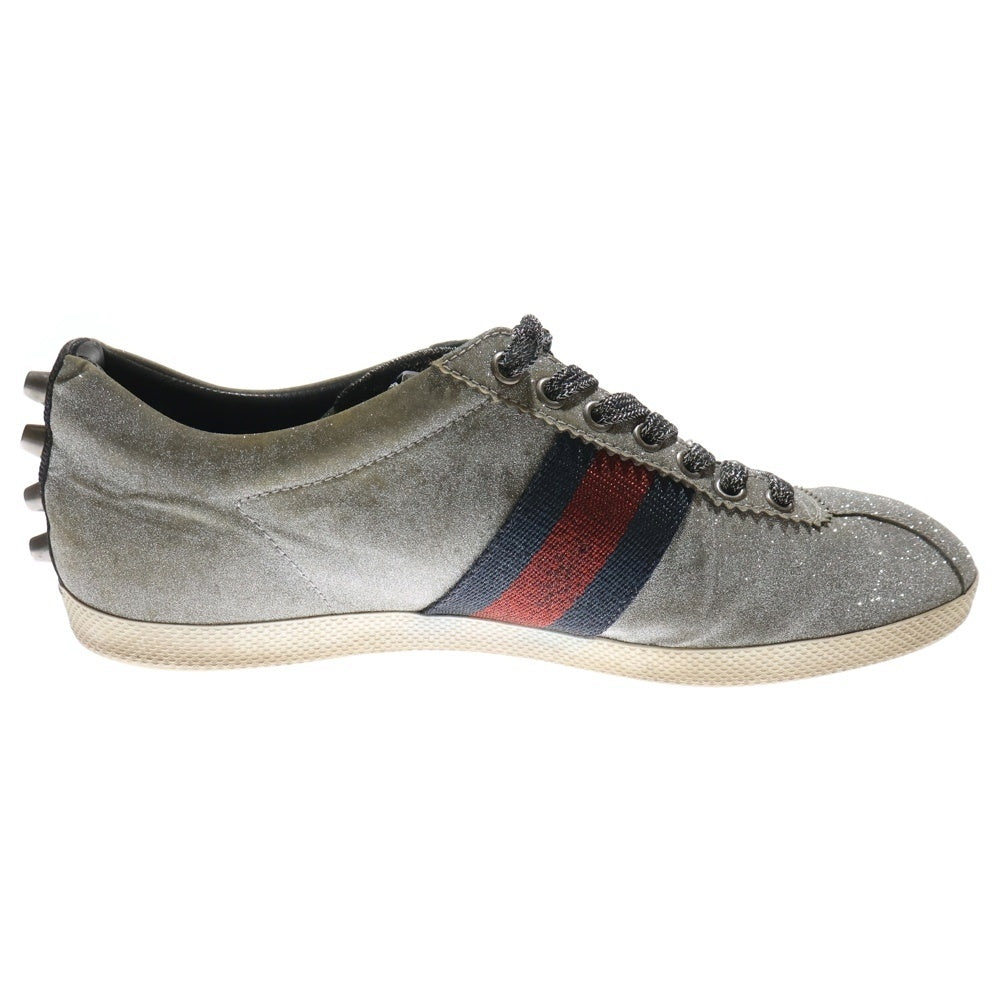 GUCCI(グッチ) Bambi Low Top Sneakers グリッター シェリーライン ローカットスニーカー シルバー 414684