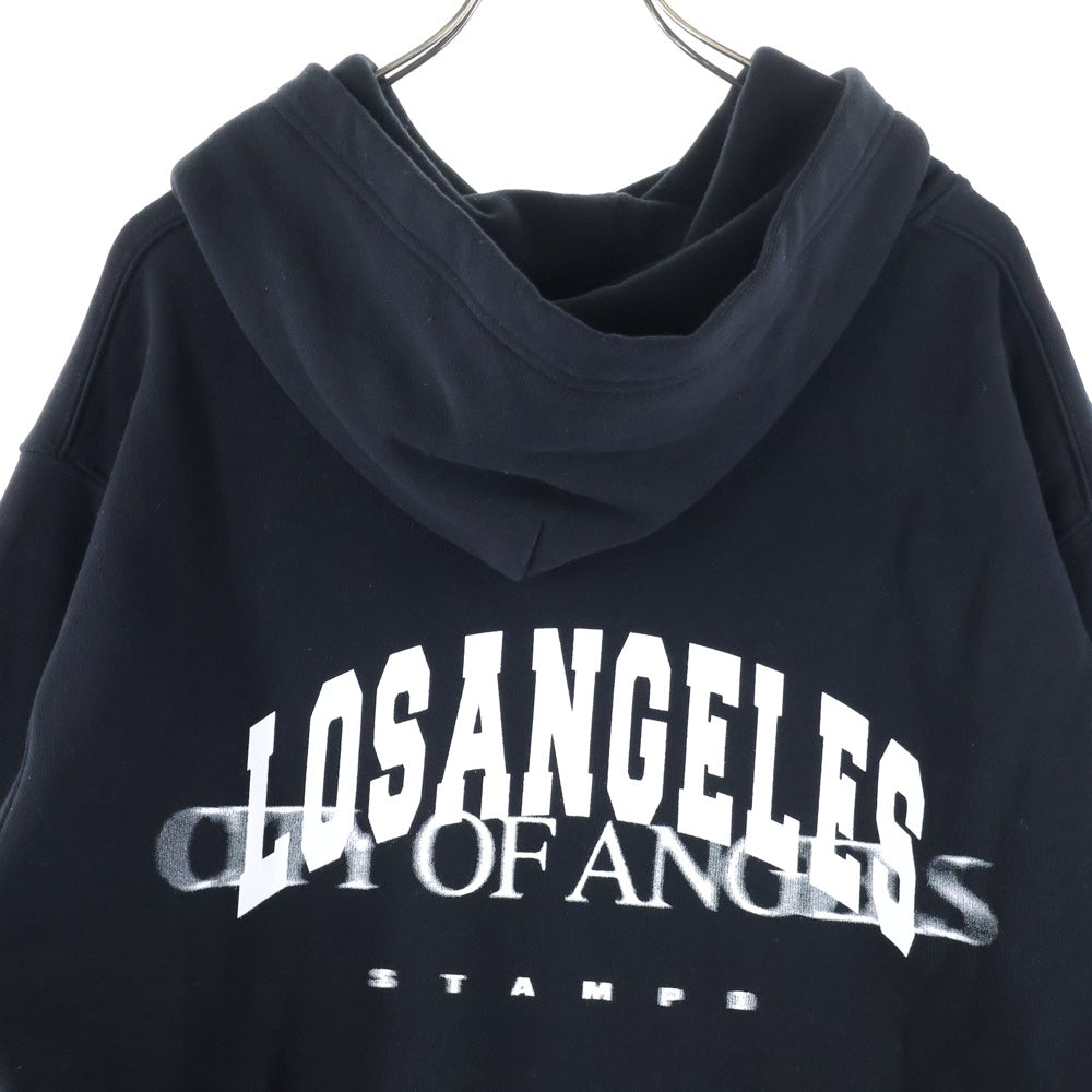 STAMPD(スタンプド) City of Angels Hoodie フロントロゴプリント プルオーバーパーカー フーディ ブラック