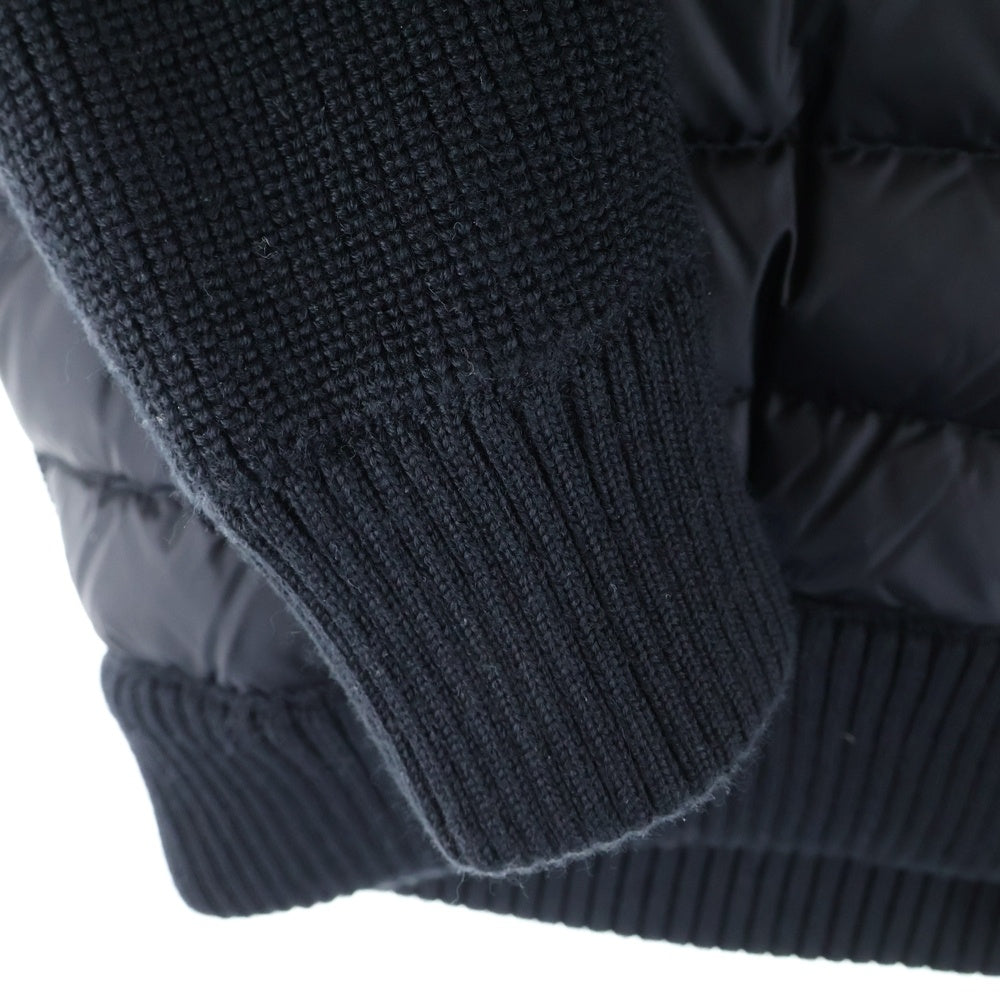 MONCLER(モンクレール) CARDIGAN TRICOT G20919B50800 A9340 ニット切替 ダウンジャケット フーディー ブラック