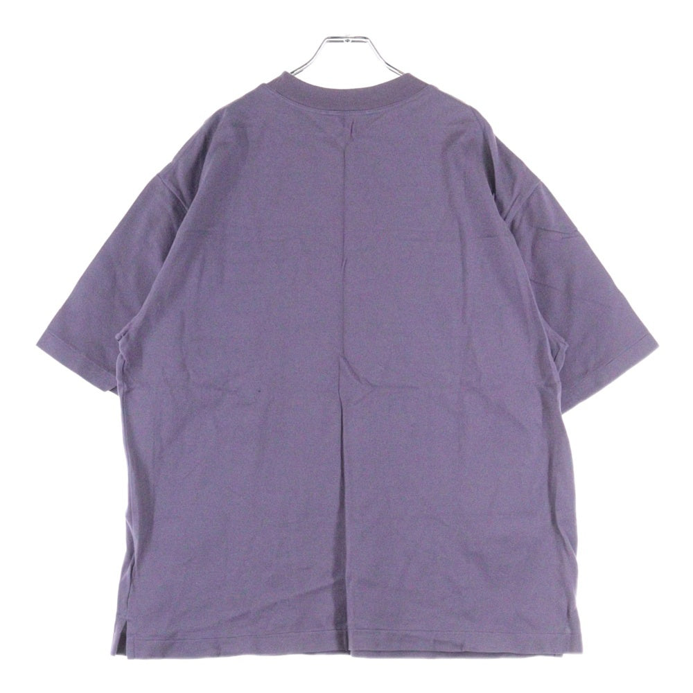 AURALEE(オーラリー) 22SS SUPER FINE COTTON SALT SHRINK PIQUE BIG TEE 鹿の子 クルーネック半袖tシャツカットソー パープル A22ST02EK