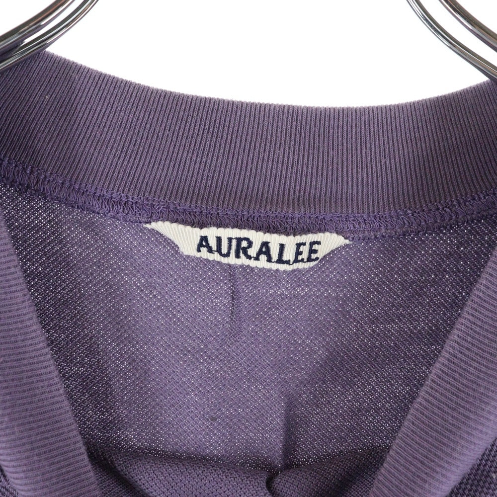 AURALEE(オーラリー) 22SS SUPER FINE COTTON SALT SHRINK PIQUE BIG TEE 鹿の子 クルーネック半袖tシャツカットソー パープル A22ST02EK