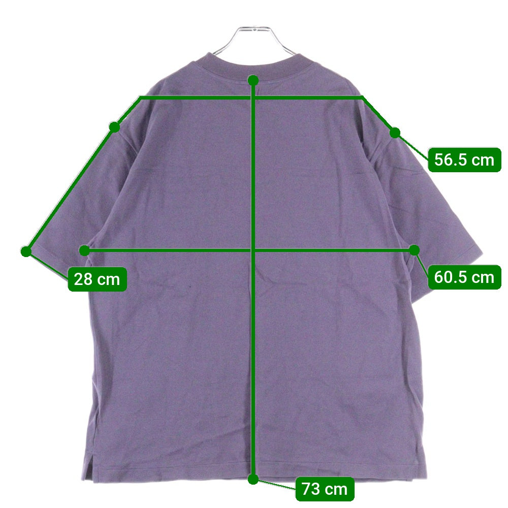 AURALEE(オーラリー) 22SS SUPER FINE COTTON SALT SHRINK PIQUE BIG TEE 鹿の子 クルーネック半袖tシャツカットソー パープル A22ST02EK