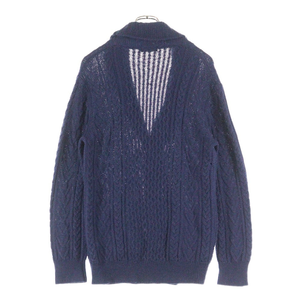 BURBERRY BLACK LABEL(バーバリー ブラックレーベル) ウールニットカーディガン ネイビー D1N06-505-29