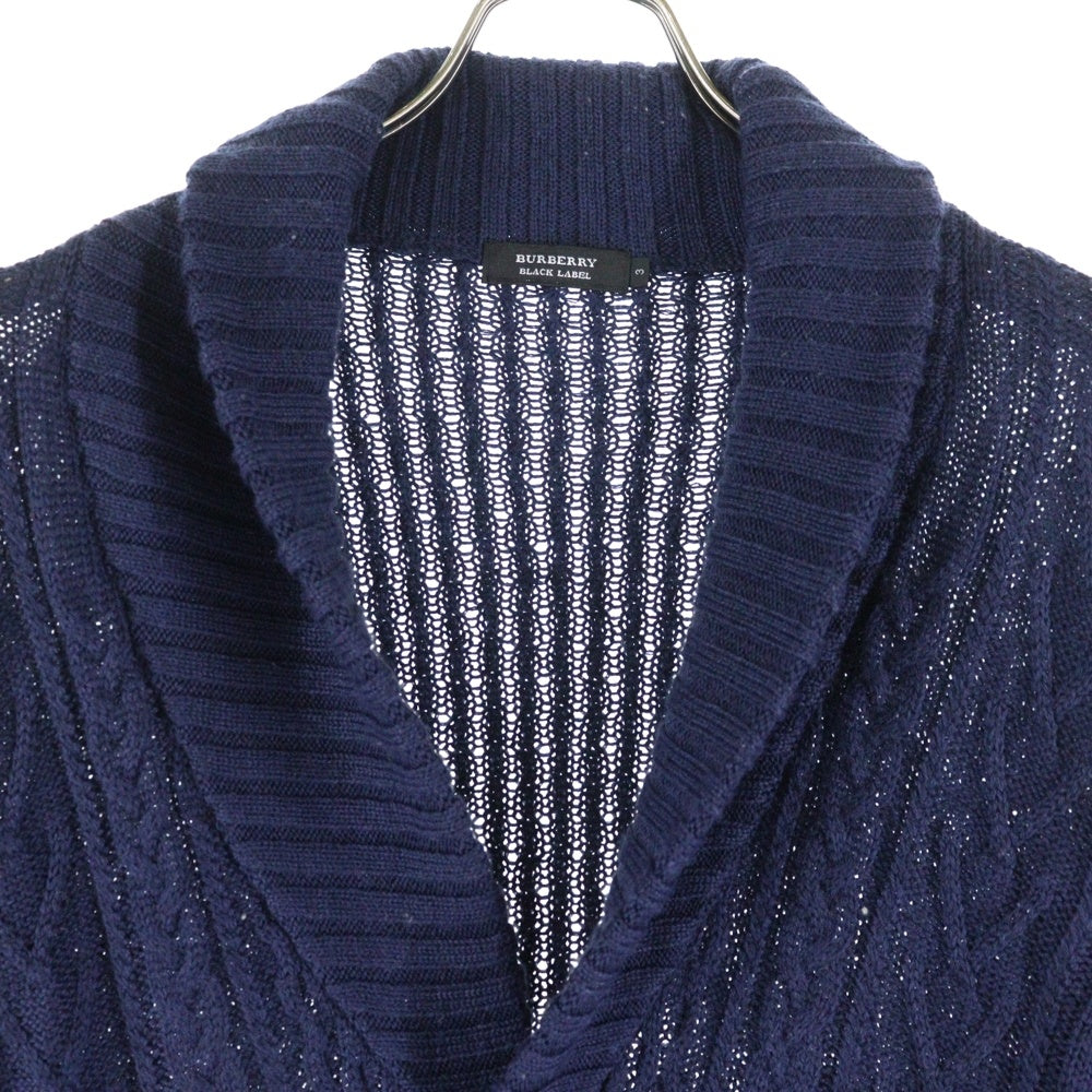 BURBERRY BLACK LABEL(バーバリー ブラックレーベル) ウールニットカーディガン ネイビー D1N06-505-29