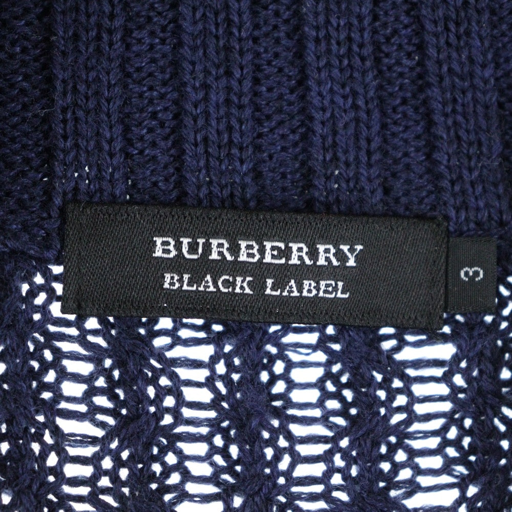 BURBERRY BLACK LABEL(バーバリー ブラックレーベル) ウールニットカーディガン ネイビー D1N06-505-29