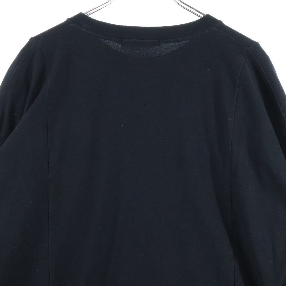 ALWAYS OUT OF STOCK(オールウェイズアウトオブストック) ロゴパッチ クルーネック長袖Tシャツカットソー ロングスリーブ ロンT ブラック