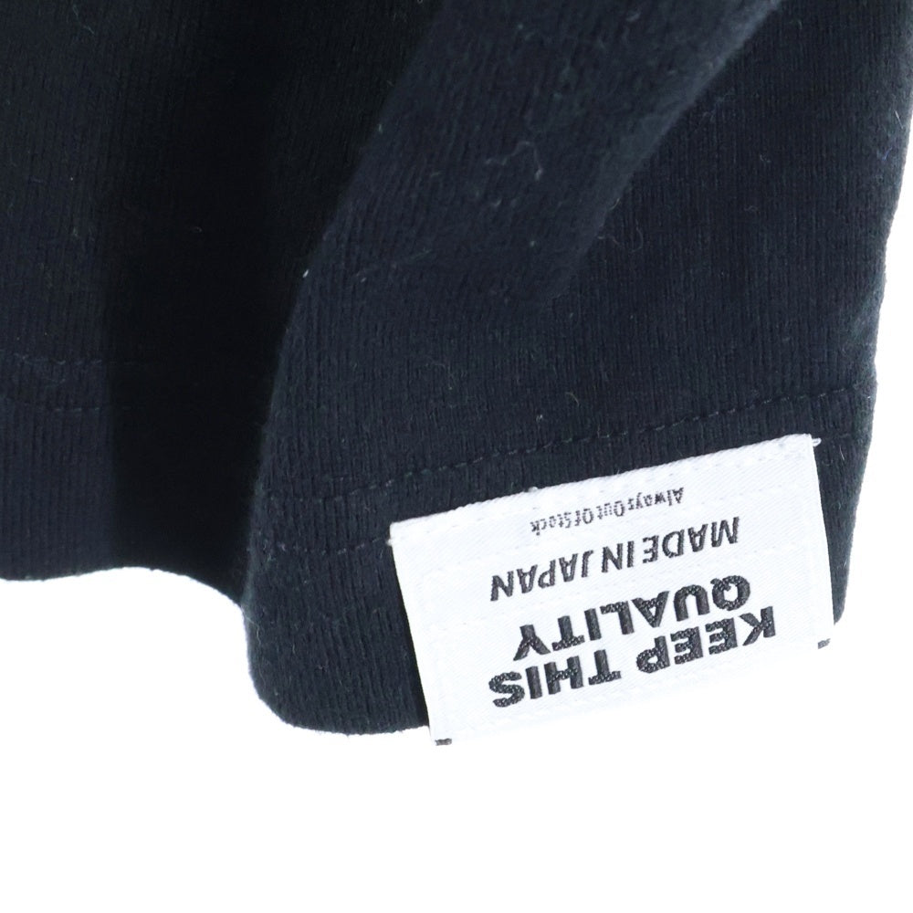 ALWAYS OUT OF STOCK(オールウェイズアウトオブストック) ロゴパッチ クルーネック長袖Tシャツカットソー ロングスリーブ ロンT ブラック