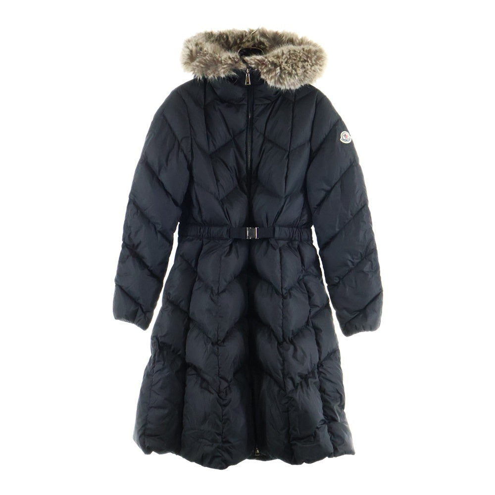 MONCLER(モンクレール) GENISSIAT GIUBBOTTO H20931C00047 54155 ファー付きダウンコート ブラック レディース