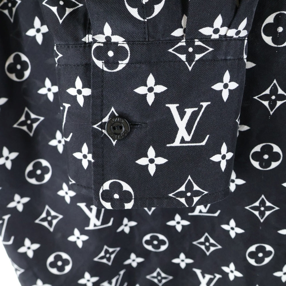 LOUIS VUITTON(ルイヴィトン) Monogram Silk Shirt RW221W RXU FMBL14 モノグラムシルク長袖シャツ ブラック