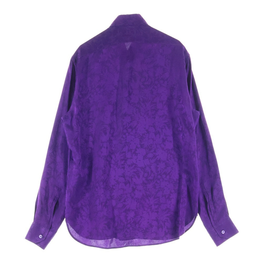 SAINT LAURENT PARIS(サンローランパリ) 22SS フローラル柄シルク長袖シャツ 646850 Y2E32 パープル