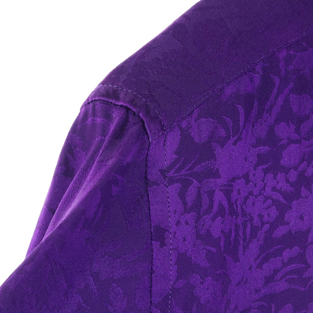 SAINT LAURENT PARIS(サンローランパリ) 22SS フローラル柄シルク長袖シャツ 646850 Y2E32 パープル