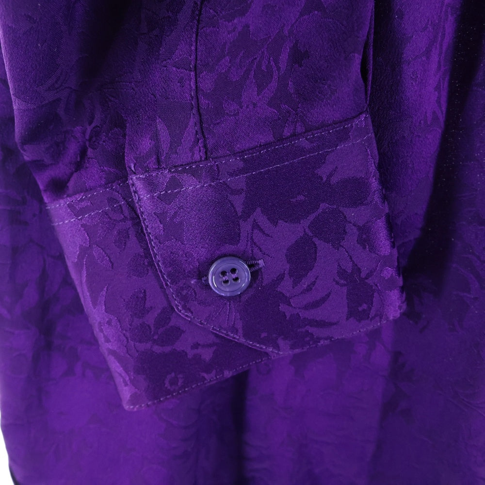 SAINT LAURENT PARIS(サンローランパリ) 22SS フローラル柄シルク長袖シャツ 646850 Y2E32 パープル