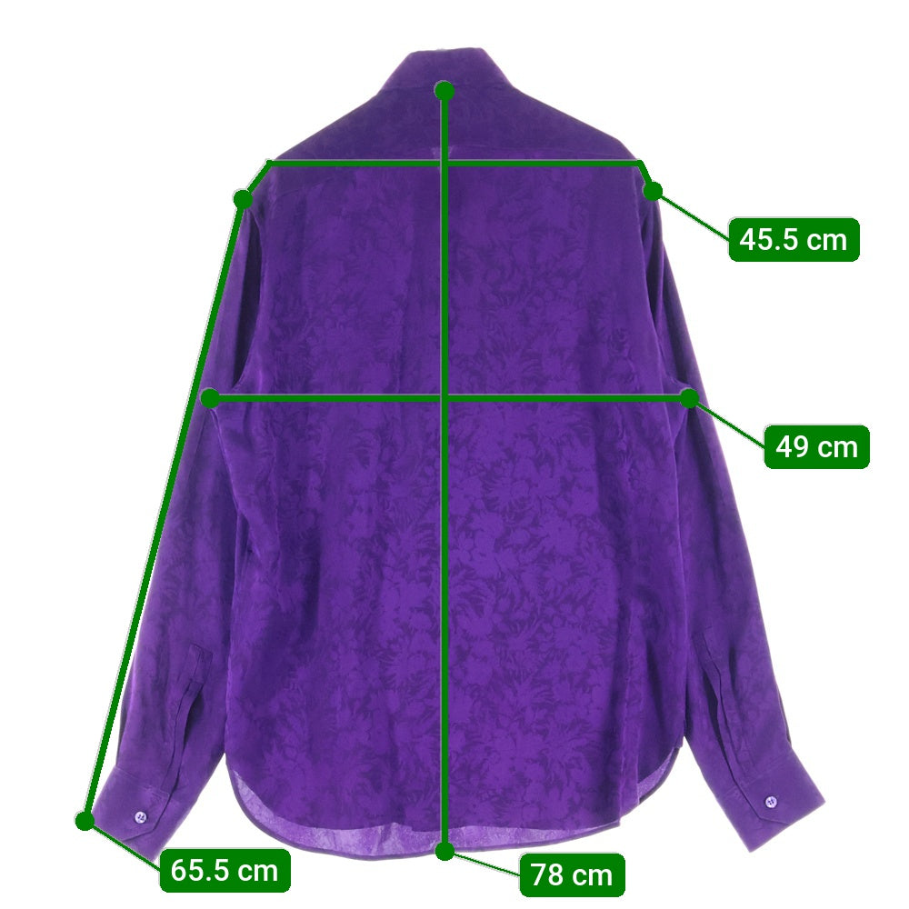 SAINT LAURENT PARIS(サンローランパリ) 22SS フローラル柄シルク長袖シャツ 646850 Y2E32 パープル