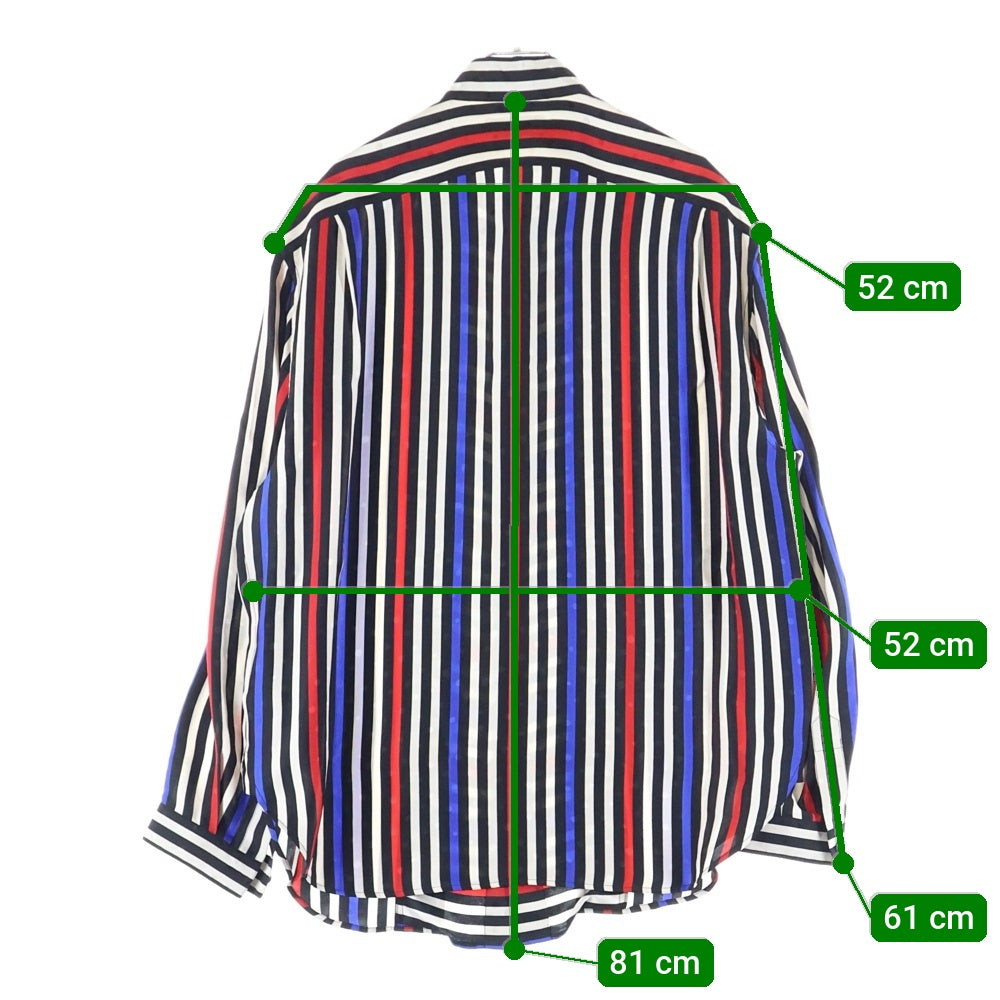 SAINT LAURENT PARIS(サンローランパリ) ストライプ総柄シルク長袖シャツ 659851 Y2D17 マルチ