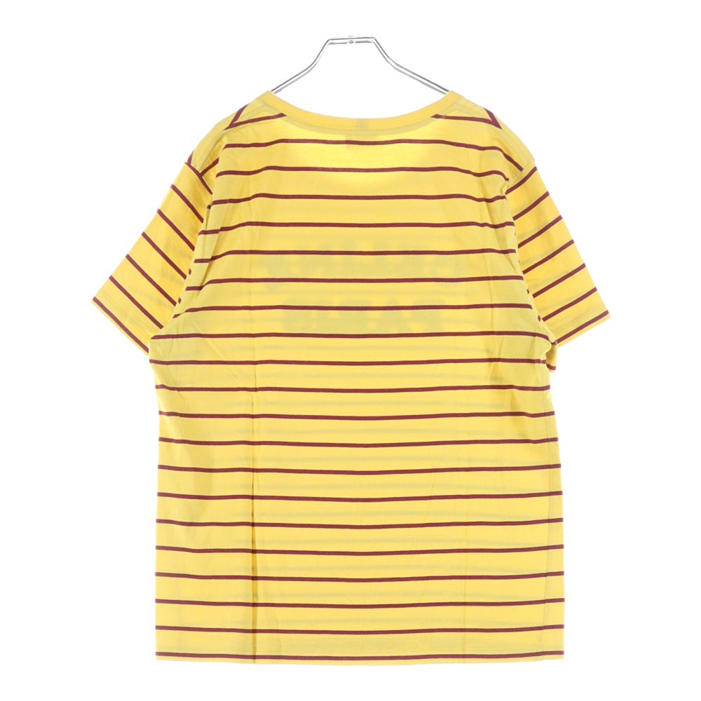 CELINE(セリーヌ) 20SS Striped Flocke Logo Tee 2X309810I ストライプフロッキーロゴ ボーダー半袖Tシャツ イエロー