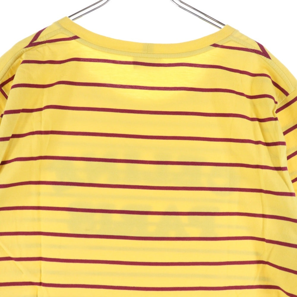 CELINE(セリーヌ) 20SS Striped Flocke Logo Tee 2X309810I ストライプフロッキーロゴ ボーダー半袖Tシャツ イエロー