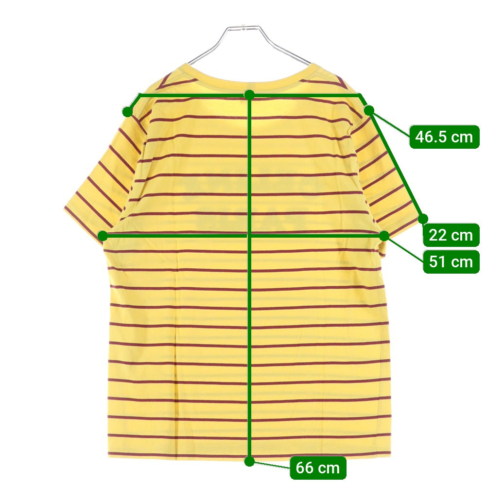 CELINE(セリーヌ) 20SS Striped Flocke Logo Tee 2X309810I ストライプフロッキーロゴ ボーダー半袖Tシャツ イエロー