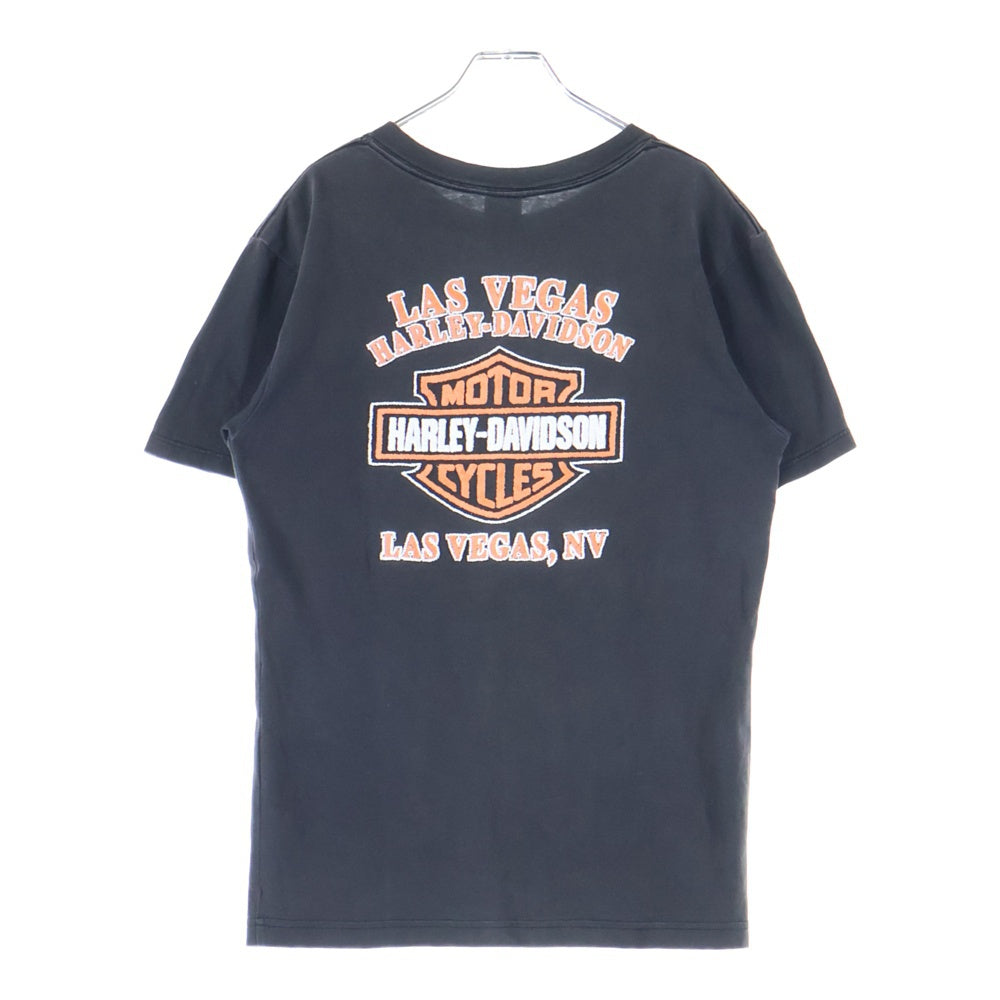 HARLEY DAVIDSON(ハーレーダビッドソン) 90s VINTAGE LAS VEGAS T-SHIRTS ヴィンテージ ラスベガス ロゴ刺繍半袖Tシャツ カットソー ブラック