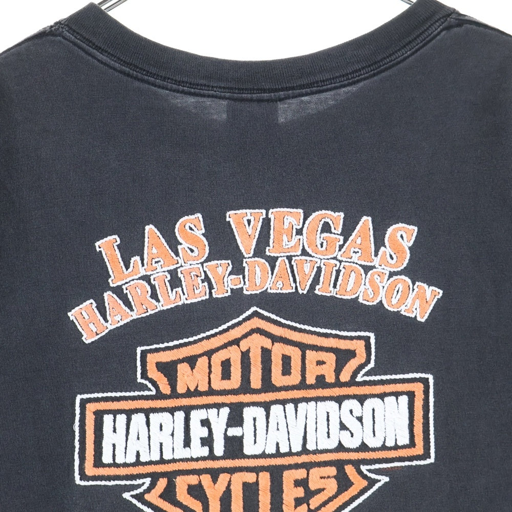 HARLEY DAVIDSON(ハーレーダビッドソン) 90s VINTAGE LAS VEGAS T-SHIRTS ヴィンテージ ラスベガス ロゴ刺繍半袖Tシャツ カットソー ブラック