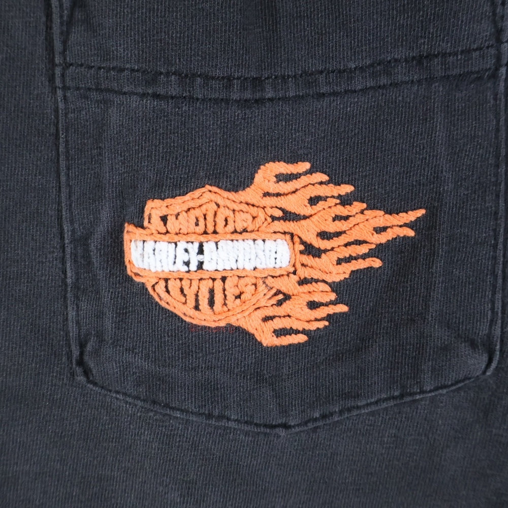 HARLEY DAVIDSON(ハーレーダビッドソン) 90s VINTAGE LAS VEGAS T-SHIRTS ヴィンテージ ラスベガス ロゴ刺繍半袖Tシャツ カットソー ブラック