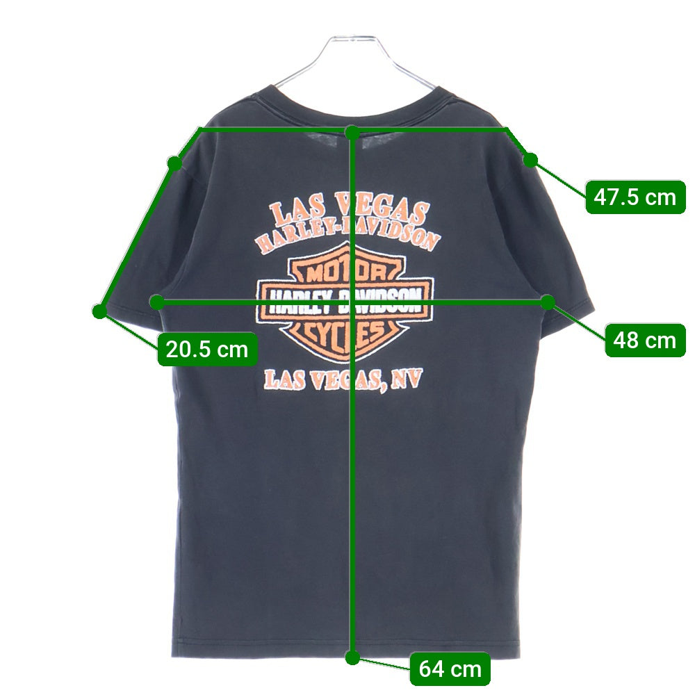 HARLEY DAVIDSON(ハーレーダビッドソン) 90s VINTAGE LAS VEGAS T-SHIRTS ヴィンテージ ラスベガス ロゴ刺繍半袖Tシャツ カットソー ブラック