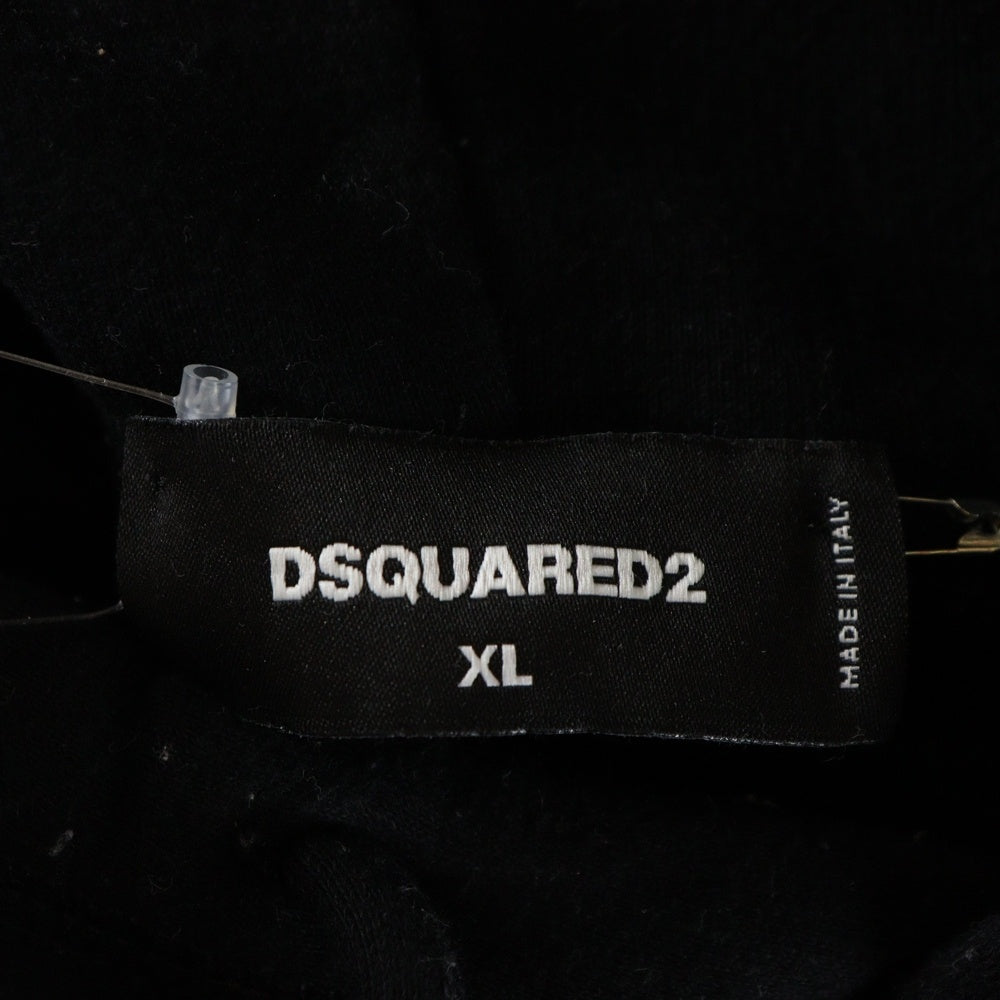 DSQUARED2(ディースクエアード) 21SS ロゴプリントスウェットパーカー フーディ S74GU0505 STJ317 ブラック/グレー