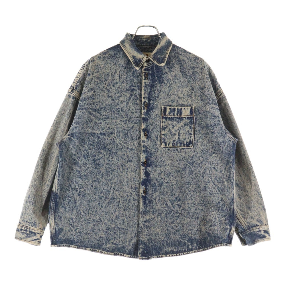 MARNI(マルニ) マーブルデニムオーバーシャツ ブリーチ加工 長袖シャツ ブルー CUJU0061A0 USCV35