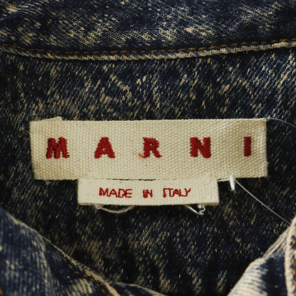 MARNI(マルニ) マーブルデニムオーバーシャツ ブリーチ加工 長袖シャツ ブルー CUJU0061A0 USCV35