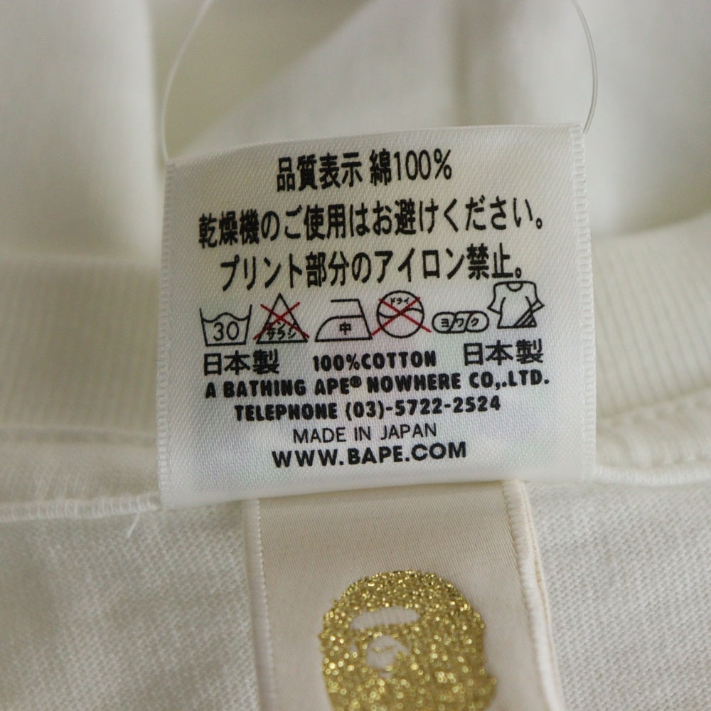 A BATHING APE(アベイシングエイプ) ×HANSHIN Tigers MTE-00306 ×阪神タイガース クルーネック半袖Tシャツカットソー ホワイト