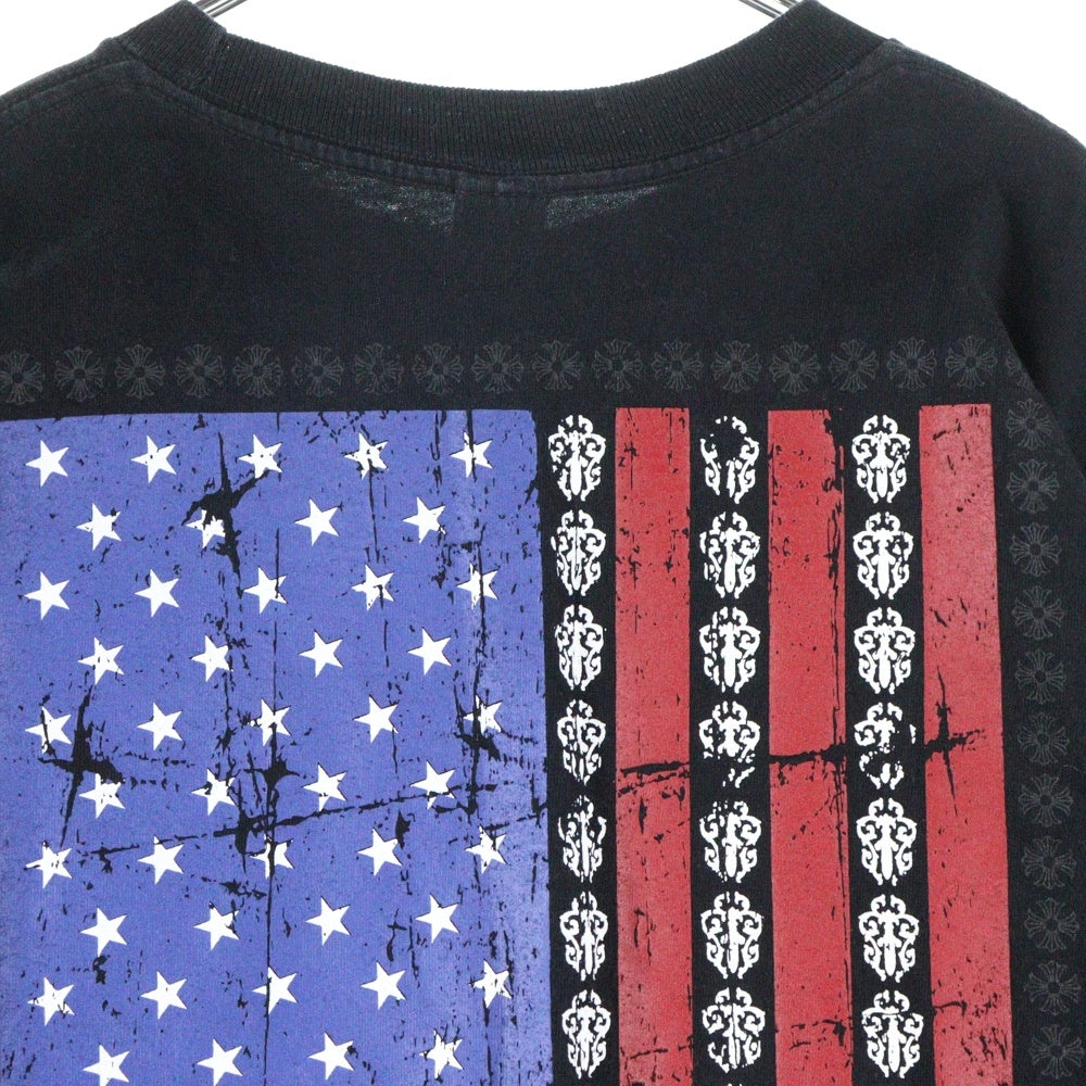 CHROME HEARTS(クロムハーツ) American Flag Dagger Tee アメリカンフラッグ 星条旗 ヴァインダガー 長袖Tシャツ カットソー ロンT ロングスリーブカットソー ブラック