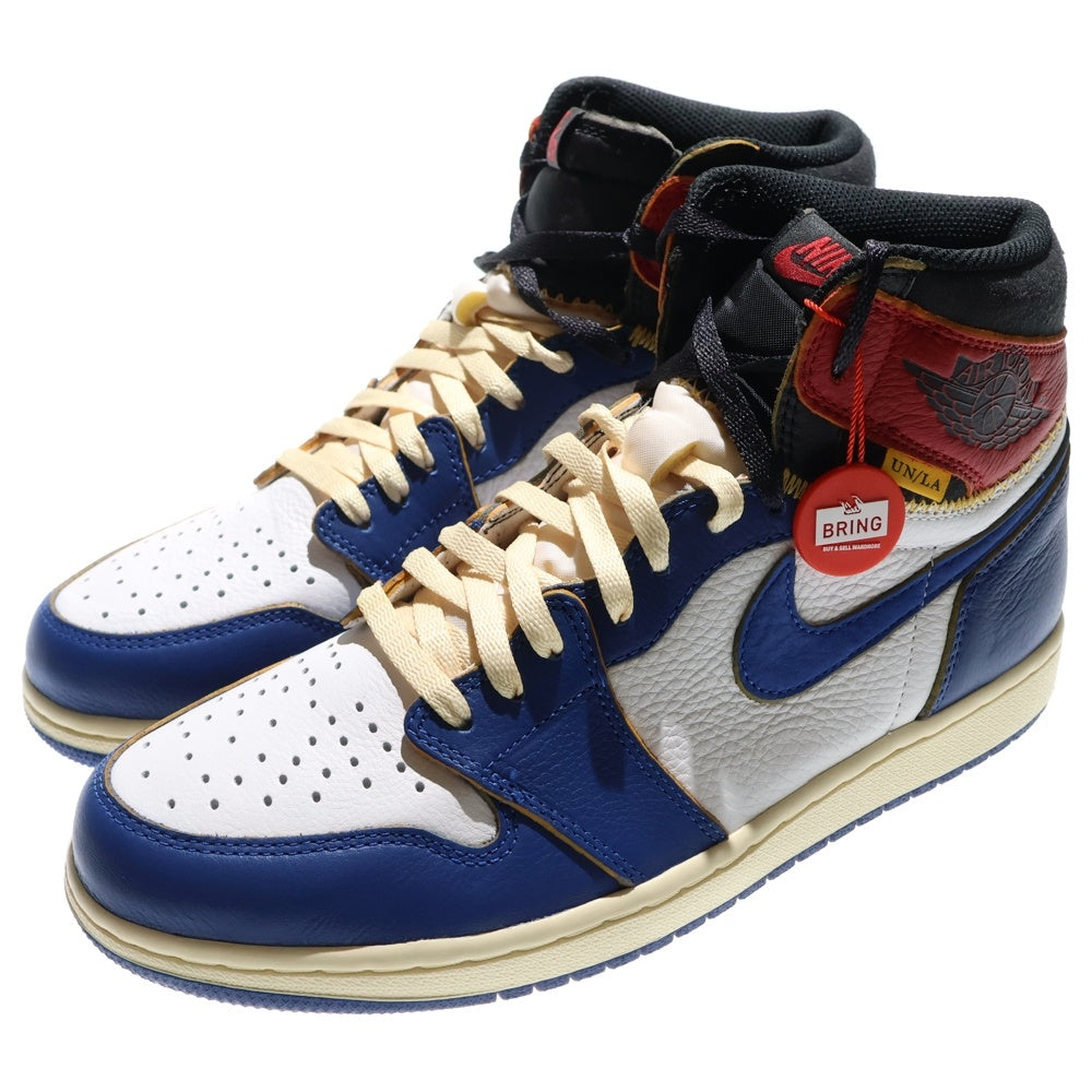 NIKE(ナイキ) ×UNION AIR JORDAN 1 RETRO HI NRG BV1300-146 ×ユニオン エアジョーダン1 レトロ ハイカットスニーカー ホワイト/ブルー/レッド US10.5/28.5cm