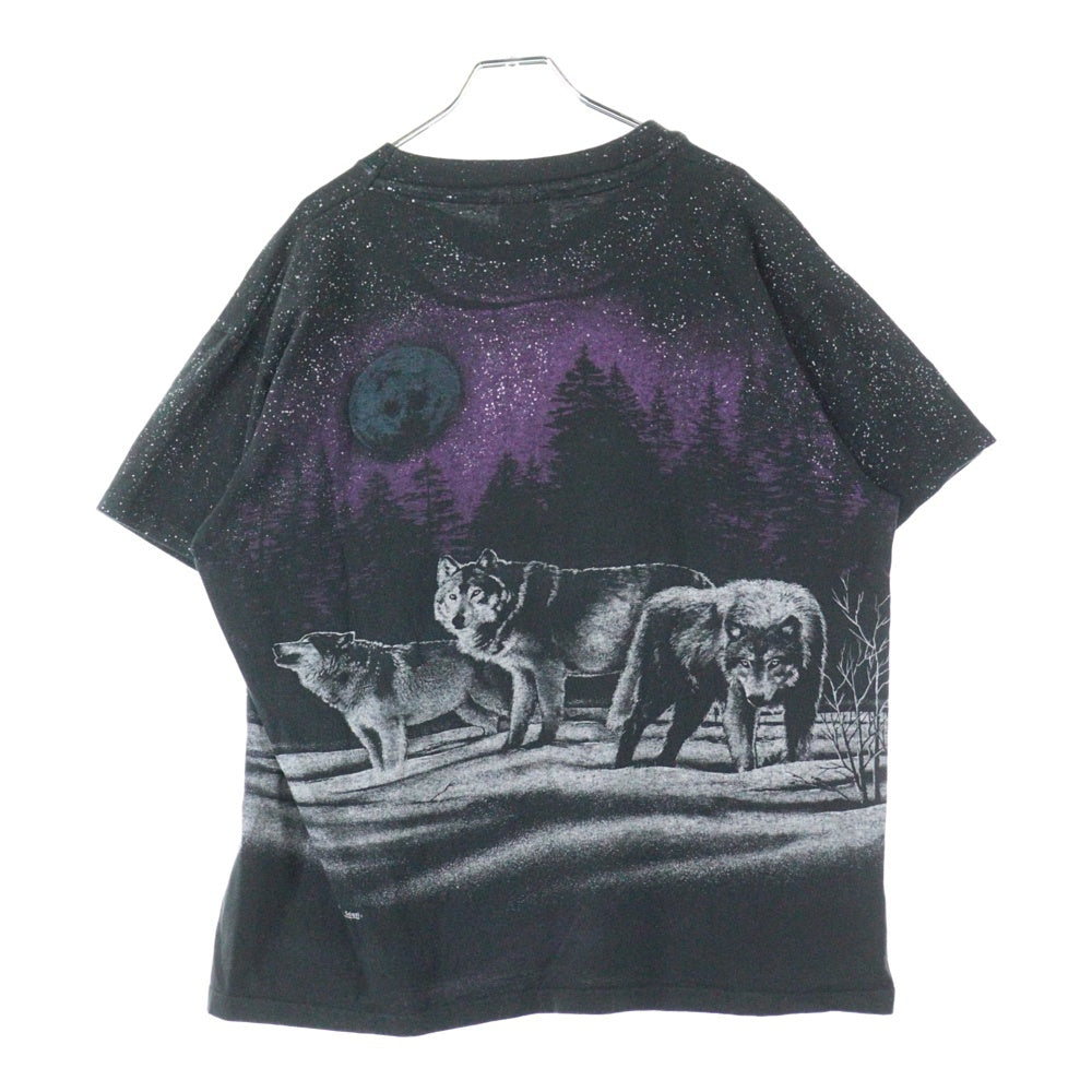VINTAGE(ヴィンテージ) 90s Animal Wolf S/S TEE SANSEGALタグ 両面プリント アニマル クルーネック半袖Tシャツカットソー マルチカラー