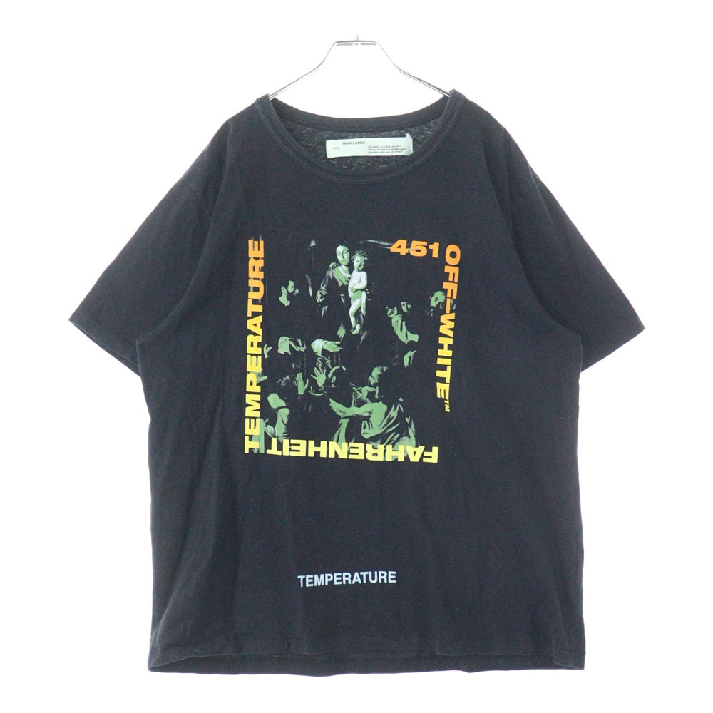 OFF-WHITE(オフホワイト) 18SS Gradient Caravaggio Tee OMAA027S18185076 グラディエント カラヴァッジオ 両面プリント クルーネック半袖Tシャツカットソー ブラック