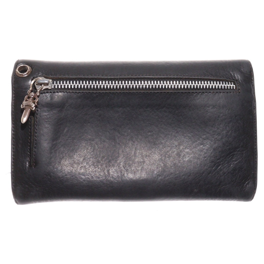 CHROME HEARTS(クロムハーツ) WAVE CELTIC ウェーブ ケルティックボタン レザーウォレット 長財布 ブラック