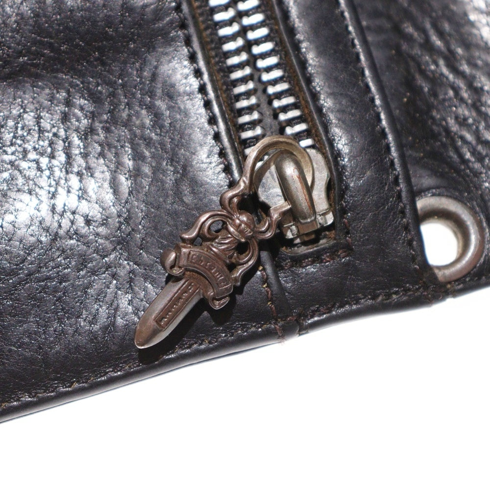 CHROME HEARTS(クロムハーツ) WAVE CELTIC ウェーブ ケルティックボタン レザーウォレット 長財布 ブラック
