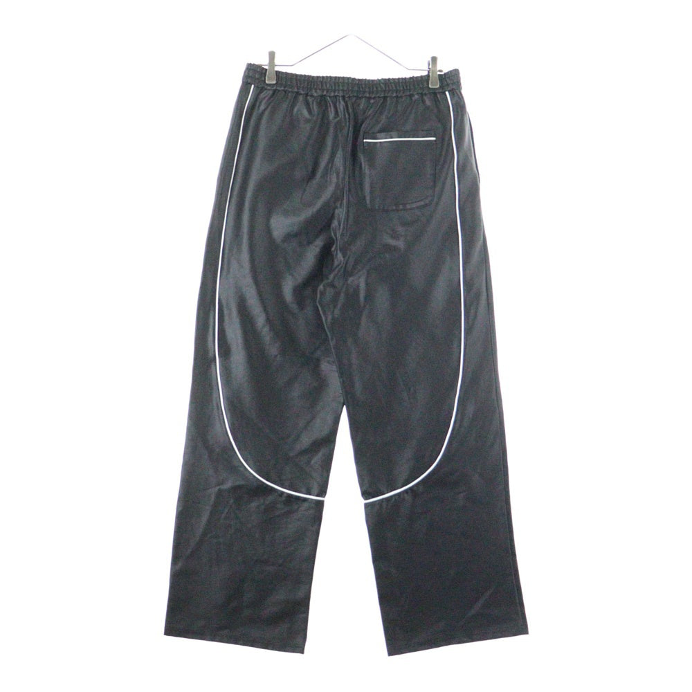 BREATH(ブレス) 25AW SCRIPT LOGO TRACK PANTS BR25AW-P1018 札幌限定 スクリプトロゴ刺繍 フェイクレザートラックパンツ ブラック