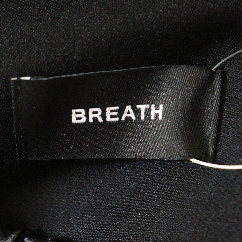 BREATH(ブレス) 25AW SCRIPT LOGO TRACK PANTS BR25AW-P1018 札幌限定 スクリプトロゴ刺繍 フェイクレザートラックパンツ ブラック