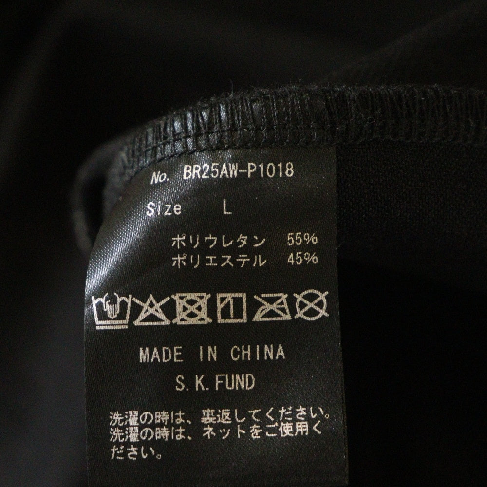 BREATH(ブレス) 25AW SCRIPT LOGO TRACK PANTS BR25AW-P1018 札幌限定 スクリプトロゴ刺繍 フェイクレザートラックパンツ ブラック