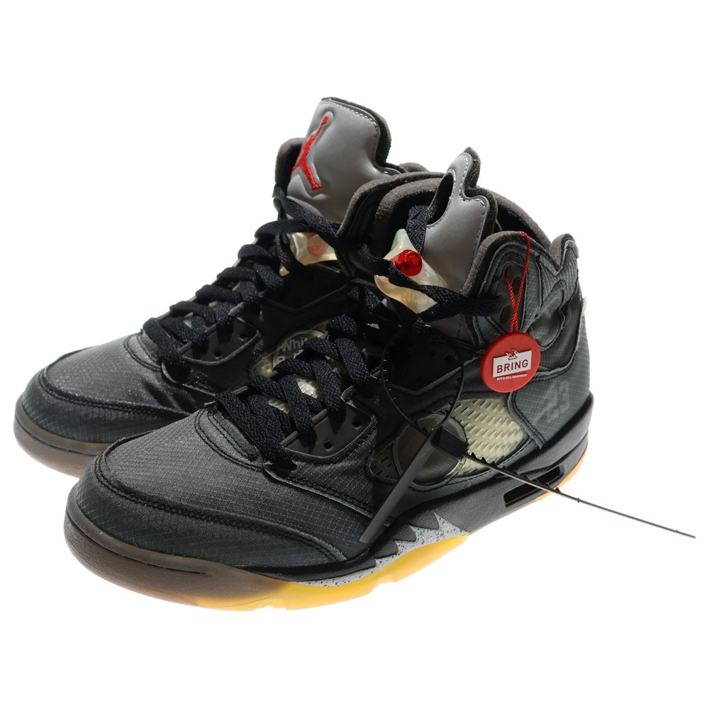 NIKE(ナイキ) ×OFF-WHITE AIR JORDAN 5 RETRO SP CT8480-001 オフホワイト エアジョーダン5レトロ ハイカットスニーカー ブラック US9/27cm